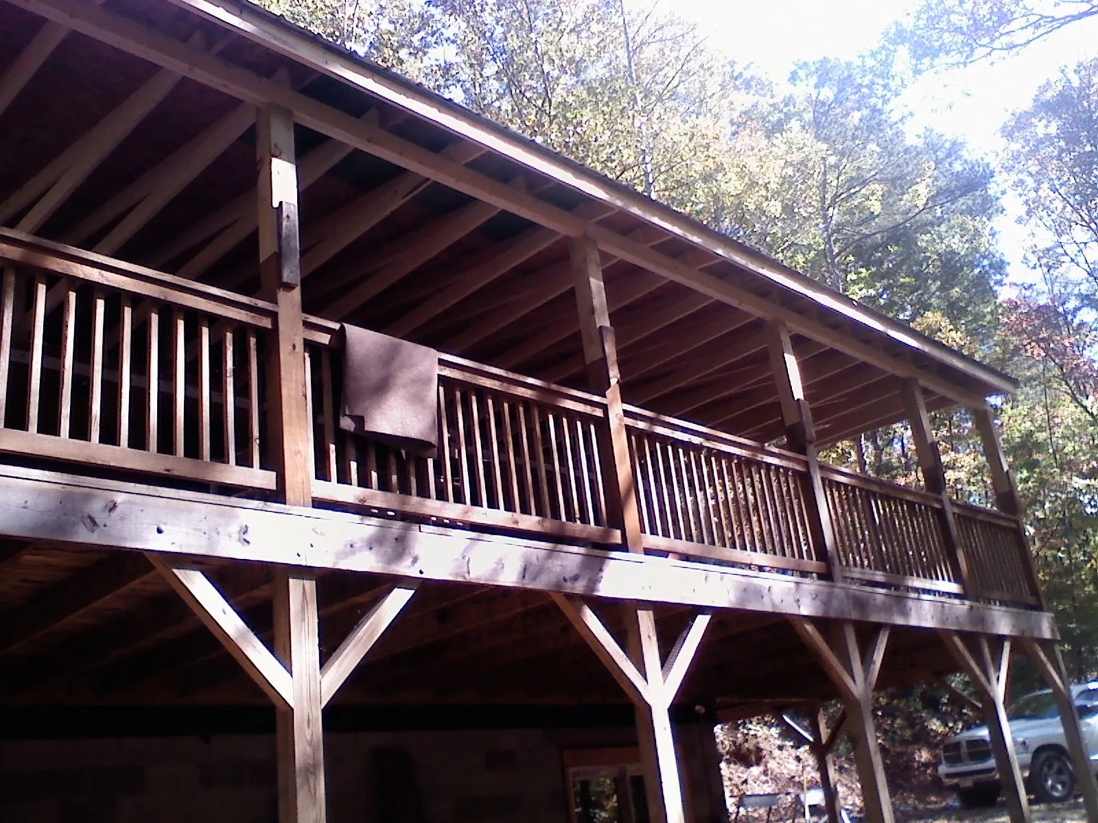 Timber framing under a new elevated porch and deck — Roof Leak Repair in Lynn Haven by Roofing Brothers